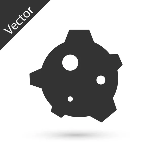 Icône Astéroïde Gris Isolé Sur Fond Blanc Vecteur — Image vectorielle