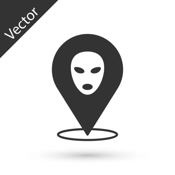 Icono Alien Gris Aislado Sobre Fondo Blanco Cara Extraterrestre Alienígena — Vector de stock