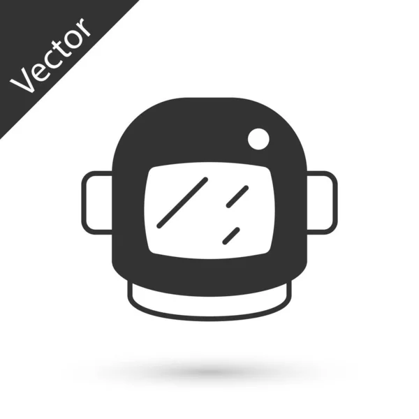 Šedá Astronaut Helma Ikona Izolované Bílém Pozadí Vektor — Stockový vektor