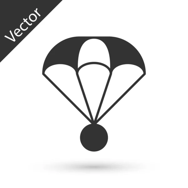 Icône Parachute Gris Isolé Sur Fond Blanc Sport Extrême Équipement — Image vectorielle