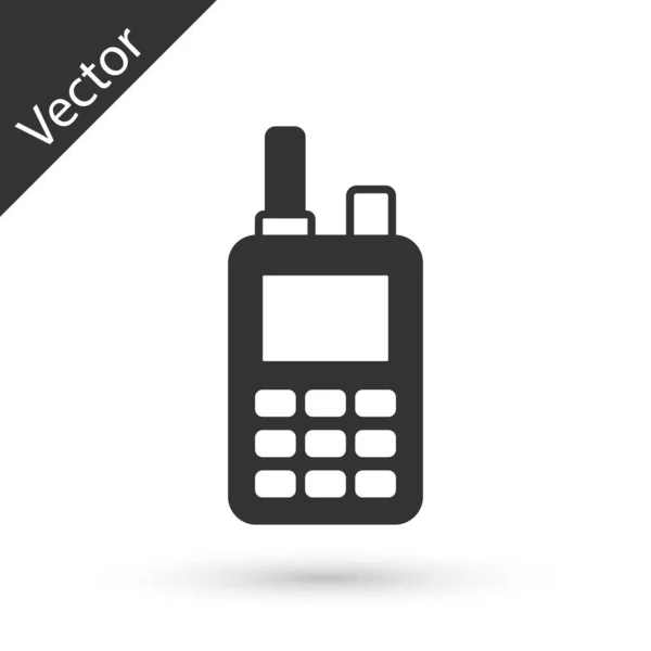 Icono Walkie Talkie Gris Aislado Sobre Fondo Blanco Icono Del — Vector de stock