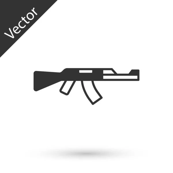 Subfusil Gris Icono Aislado Sobre Fondo Blanco Kalashnikov Ak47 Vector — Vector de stock