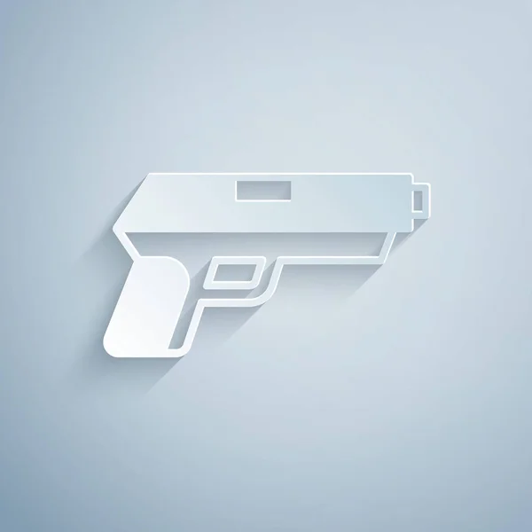 Pistola Corte Papel Pistola Icono Aislado Sobre Fondo Gris Pistola — Archivo Imágenes Vectoriales