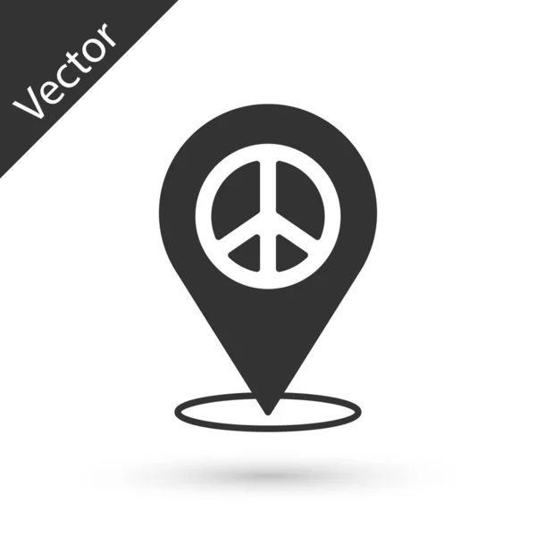 Grau Location Peace Symbol Isoliert Auf Weißem Hintergrund Hippie Symbol — Stockvektor