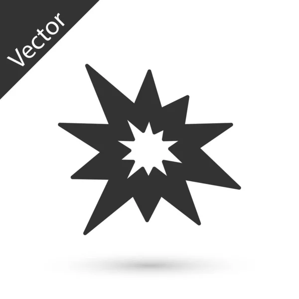 Серый Взрыв Бомбы Шрапнелью Иконкой Огненного Шара Белом Фоне Вектор — стоковый вектор