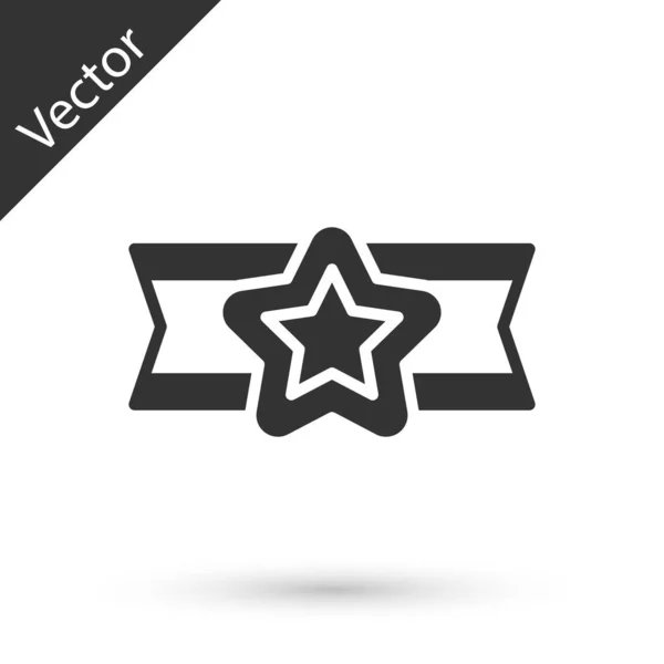 Icône Militaire Américaine Grey Star Isolée Sur Fond Blanc Insignes — Image vectorielle
