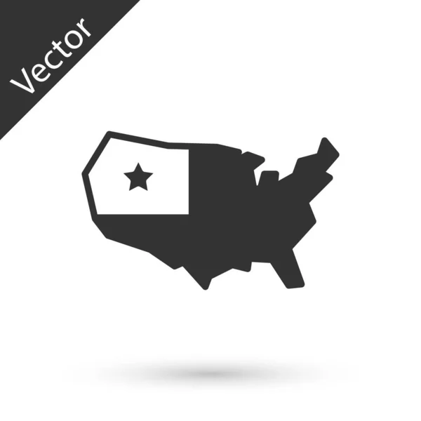 Icono Mapa Gris Usa Aislado Sobre Fondo Blanco Mapa Los — Vector de stock