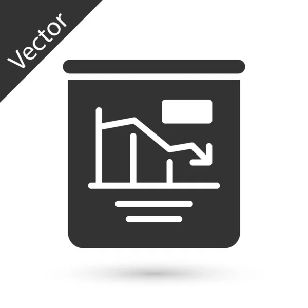 Gráfico Torta Cinza Ícone Infográfico Isolado Fundo Branco Diagrama Gráfico — Vetor de Stock