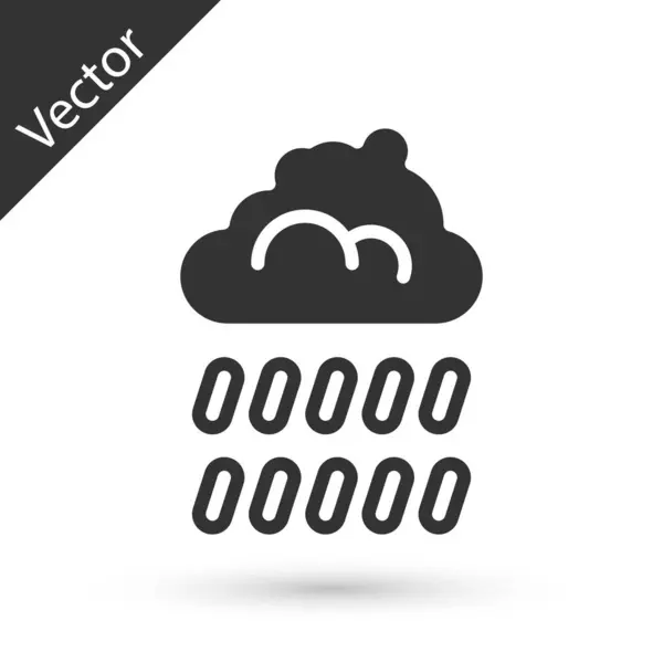 Nube Gris Con Icono Lluvia Aislado Sobre Fondo Blanco Precipitación — Vector de stock