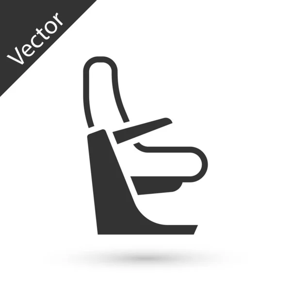 Icono Del Asiento Del Avión Gris Aislado Sobre Fondo Blanco — Vector de stock