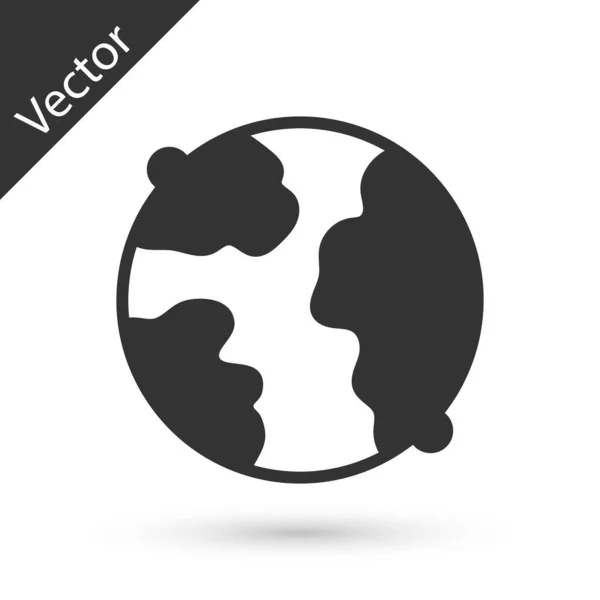 Icono Grey Worldwide Aislado Sobre Fondo Blanco Pin Globo Vector — Archivo Imágenes Vectoriales