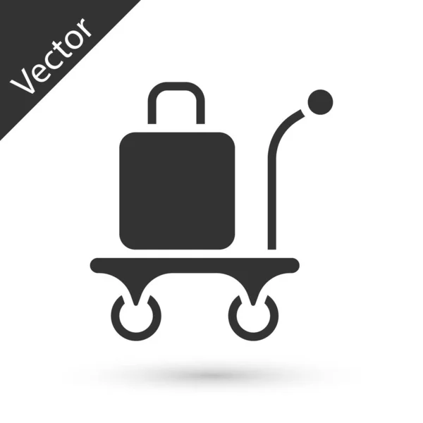 Graues Trolley Koffersymbol Isoliert Auf Weißem Hintergrund Reisegepäckzeichen Reisegepäcksymbol Vektor — Stockvektor