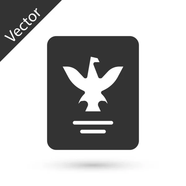 그레이 패스포트와 데이터 아이콘 배경에 분리되어 있습니다 문서의 Vector — 스톡 벡터