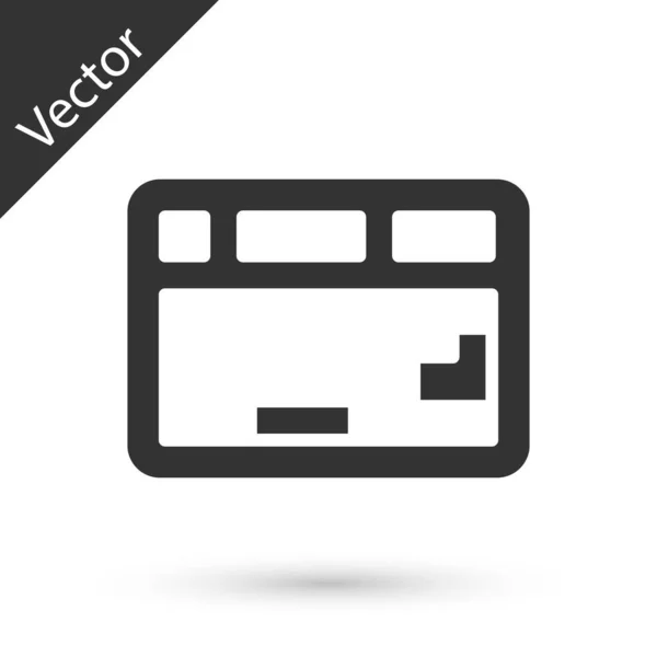 Icono Teclado Computadora Gris Aislado Sobre Fondo Blanco Signo Componente — Vector de stock