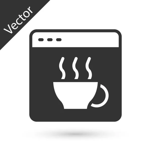Grey Software Desarrollador Web Icono Código Programación Aislado Sobre Fondo — Vector de stock