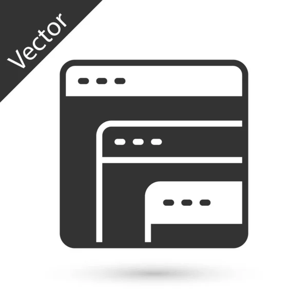 Grey Software Desarrollador Web Icono Código Programación Aislado Sobre Fondo — Vector de stock