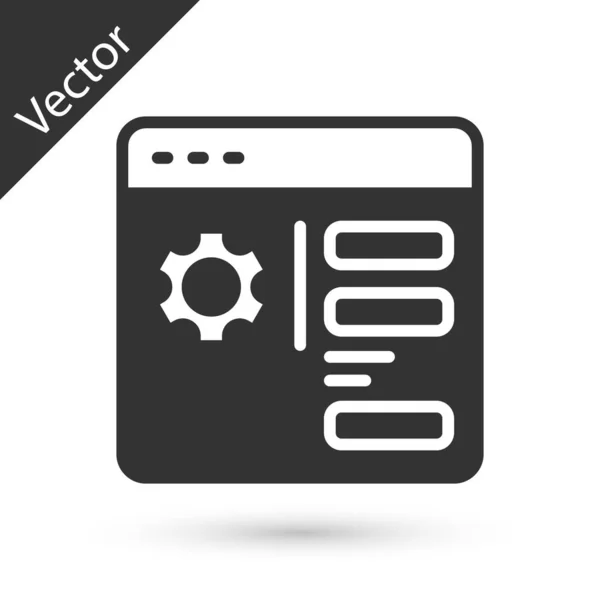 Icono Configuración Del Navegador Gris Aislado Sobre Fondo Blanco Ajuste — Archivo Imágenes Vectoriales