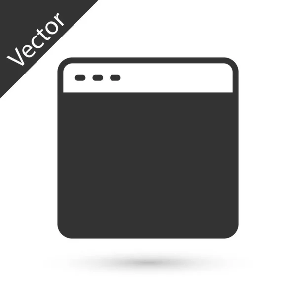 Grå Browser Fönster Ikonen Isolerad Vit Bakgrund Vektor — Stock vektor