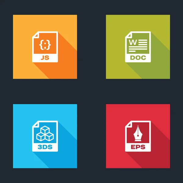 Установите File Document Doc 3Ds Eps Icon Вектор — стоковый вектор