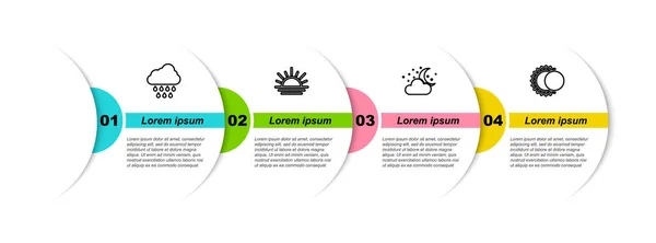 落线云带雨 星星和日蚀 业务信息模板 — 图库矢量图片