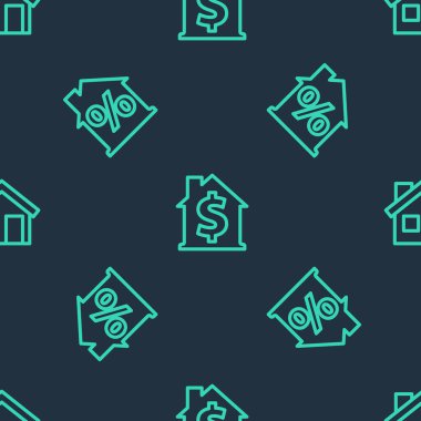 Çizgi Evi dolar sembolü, indirimli indirim ve kusursuz şablona göre ayarla. Vektör