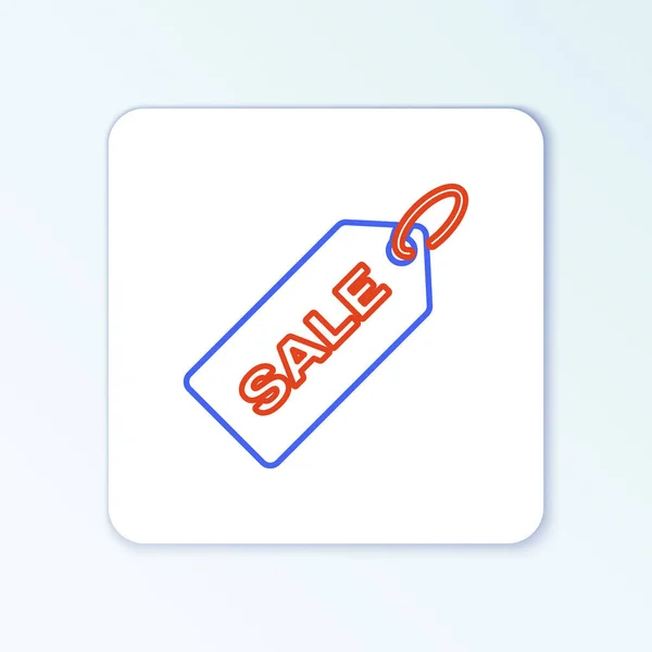 Line Price Tag Inscription Sale Icon Isolated White Background Badge — Stock Vector