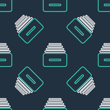 Belge simgesine sahip Çizgi Çekmecesi siyah arkaplanda izole edilmiş kusursuz desen. Arşiv çekmecesi. Dosya dolabı çekmecesi. Ofis mobilyası. Vektör