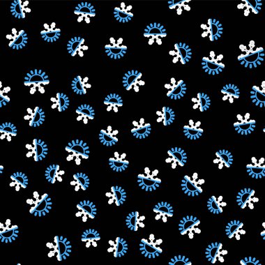 Line Sıcak ve Soğuk Sembolü. Güneş ve kar tanesi simgesi siyah arkaplanda izole edilmiş. Kış ve yaz sembolü. Vektör