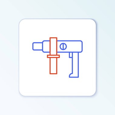 Elektrik hattı sondaj makinesi simgesi beyaz arkaplanda izole edildi. Tamir aleti. Renkli taslak konsepti. Vektör