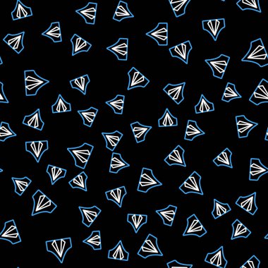 Çizgi turist çadırı simgesi siyah arka planda izole edilmiş. Kamp sembolü. Vektör