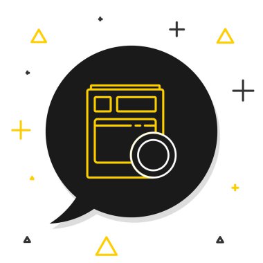 Line Kitchen bulaşık makinesi simgesi beyaz arka planda izole edildi. Renkli taslak konsepti. Vektör