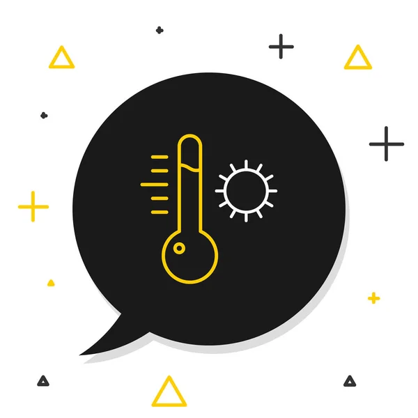 Línea Termómetro Meteorología Icono Medición Aislado Sobre Fondo Blanco Equipo — Archivo Imágenes Vectoriales