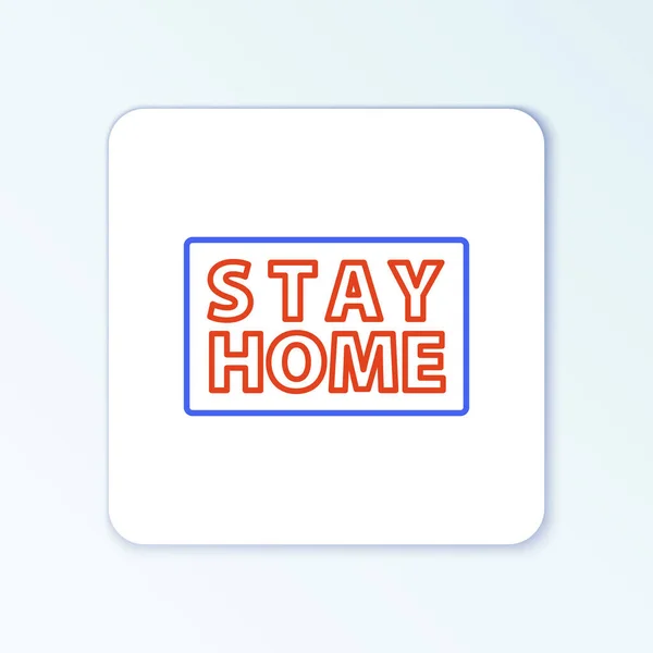 Иконка Line Stay Home Выделена Белом Фоне Коронавирус 2019 Ncov — стоковый вектор