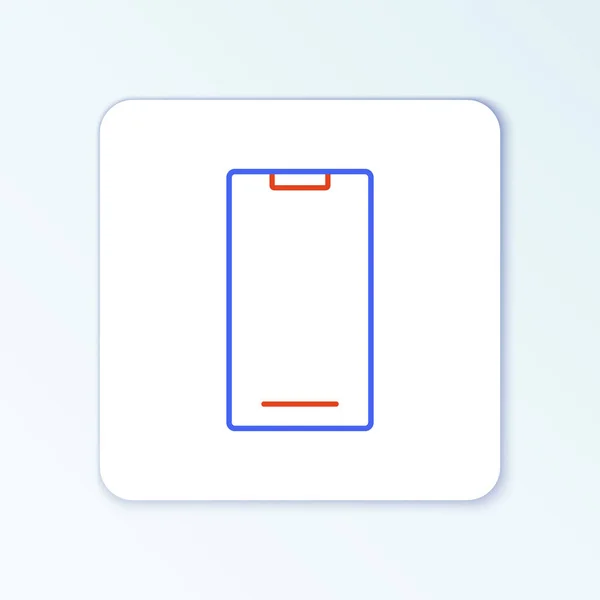 Zeile Smartphone Handy Symbol Isoliert Auf Weißem Hintergrund Buntes Rahmenkonzept — Stockvektor