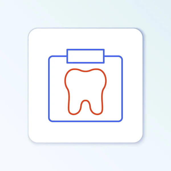 Line Ray Tooth Icon Isolated White Background Dental Ray Radiology — Stock Vector