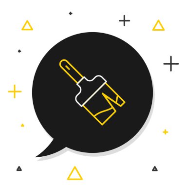 Çizgi fırçası simgesi beyaz arkaplanda izole edildi. Renkli taslak konsepti. Vektör