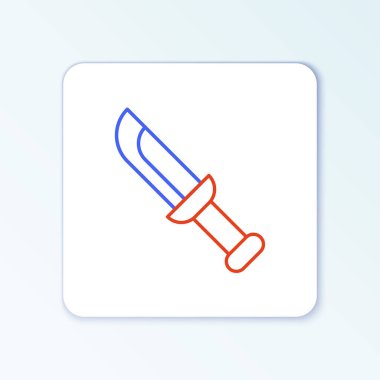 Beyaz arka planda izole edilmiş askeri bıçak ikonu. Renkli taslak konsepti. Vektör