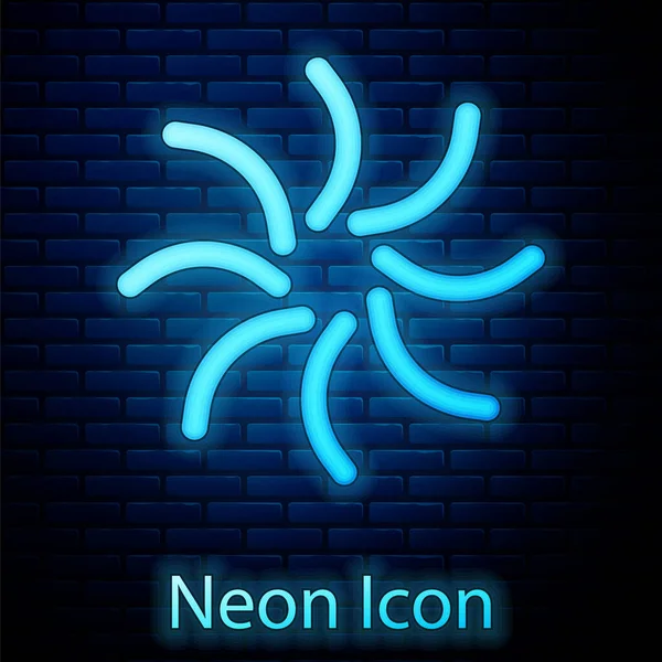 Icona Luminosa Neon Buco Nero Isolato Sfondo Muro Mattoni Buco — Vettoriale Stock