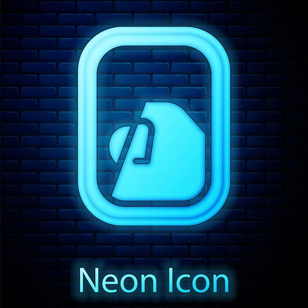 Zářící Neon Ikona Okna Letadla Izolované Pozadí Cihlové Stěny Okénko — Stockový vektor