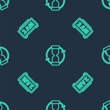 Hat eski kum saati, dijital alarm saati ve kusursuz şablona ayarlayın. Vektör