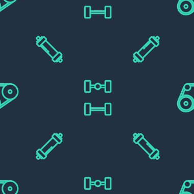 Chassis aracını, şok emiciyi ve zamanlayıcı kemerini pürüzsüz desene ayarlayın. Vektör