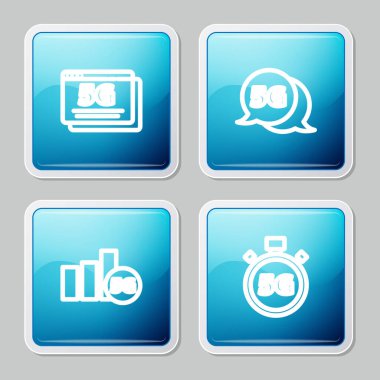 5G hattını ve dijital hız ölçer simgesini ayarla. Vektör