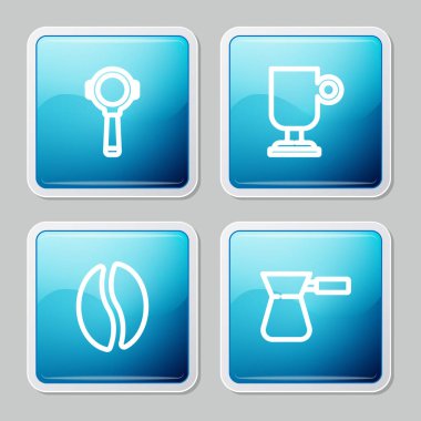 Sabit hat kahve filtresi, İrlanda kahvesi, fasulye ve Türk ikonu. Vektör