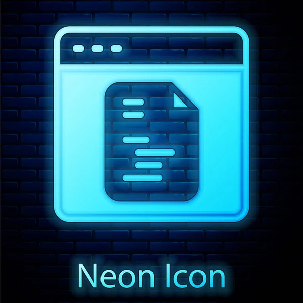 글로잉 소프트웨어 Glowing Neon Software 개발자 프로그래밍 아이콘은 배경에 분리되어 — 스톡 벡터