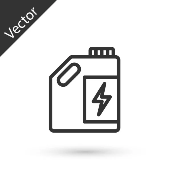 Línea Gris Eco Fuel Canister Icono Aislado Sobre Fondo Blanco — Vector de stock