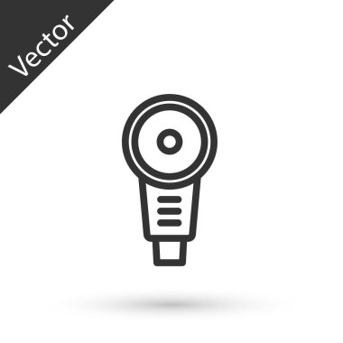 Gri çizgi açılı öğütücü simgesi beyaz arkaplanda izole edildi. Vektör