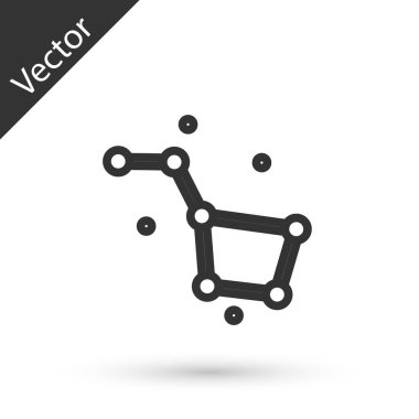 Gri çizgi Büyük Ayı takımyıldızı ikonu beyaz arkaplanda izole edildi. Vektör