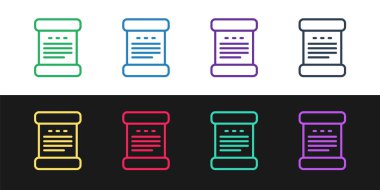 Bağımsızlık Bildirgesi çizgisi simgesi siyah beyaz arkaplanda izole edildi. Vektör