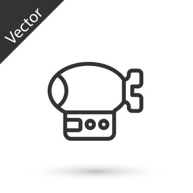 Gri çizgi hava gemisi simgesi beyaz arkaplanda izole edildi. Vektör