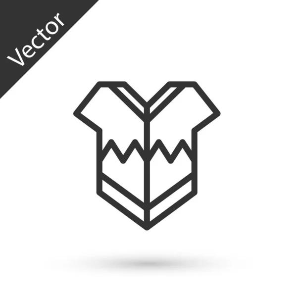 Línea Gris Tradicional Icono Ropa Poncho Mexicano Aislado Sobre Fondo — Vector de stock